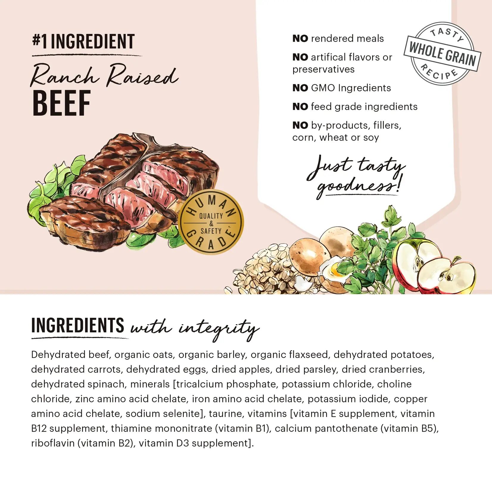 Honest Kitchen 1.5 oz. - Beef - Whole-Grain Dehydrated - The Honest Kitchen