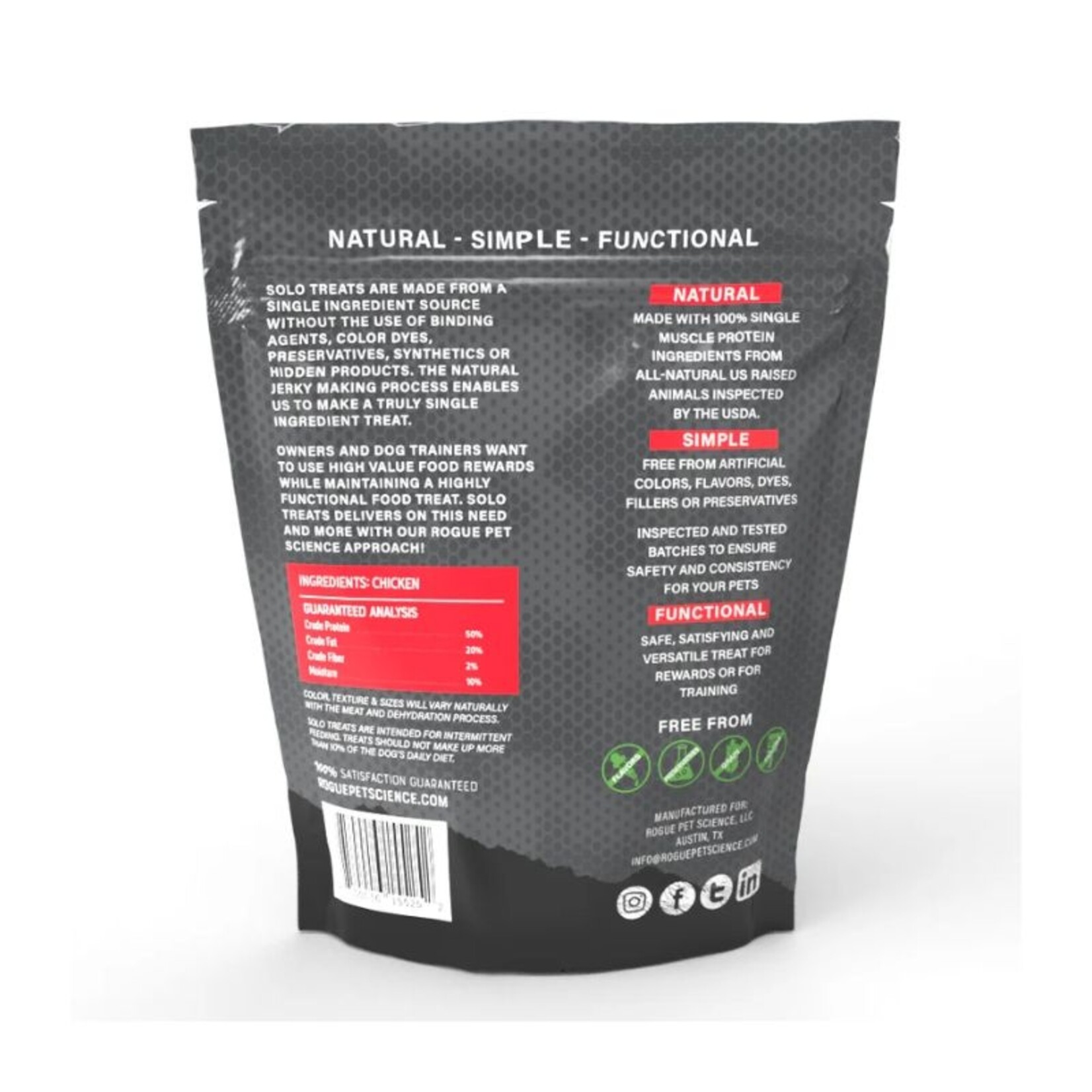 Rogue Pet Science Solo Jerky Treats - Rogue Pet Science :