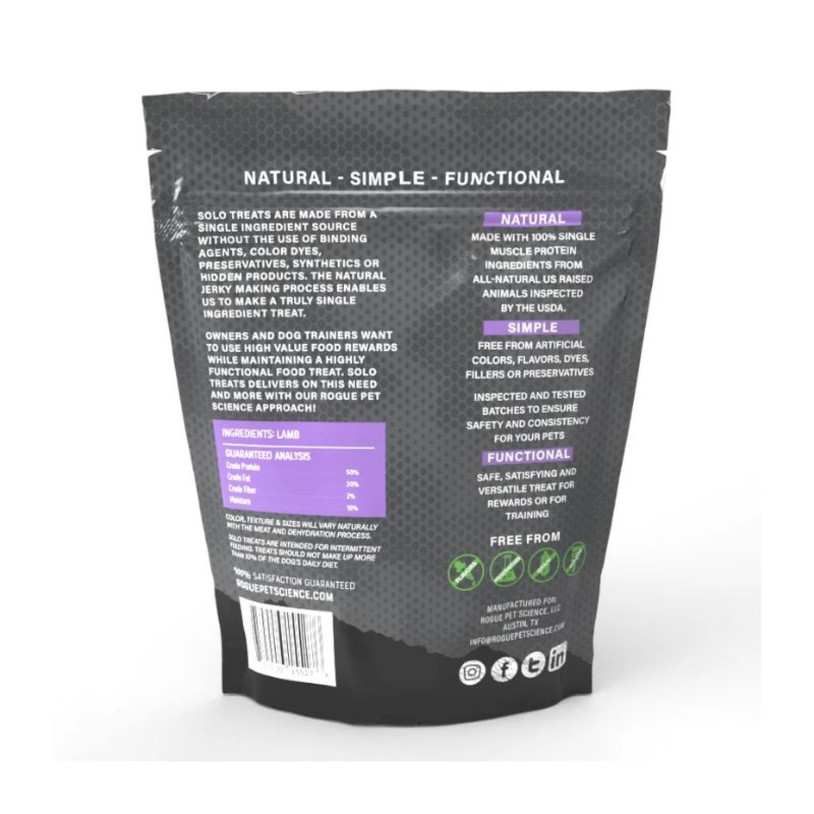 Rogue Pet Science Solo Jerky Treats - Rogue Pet Science :