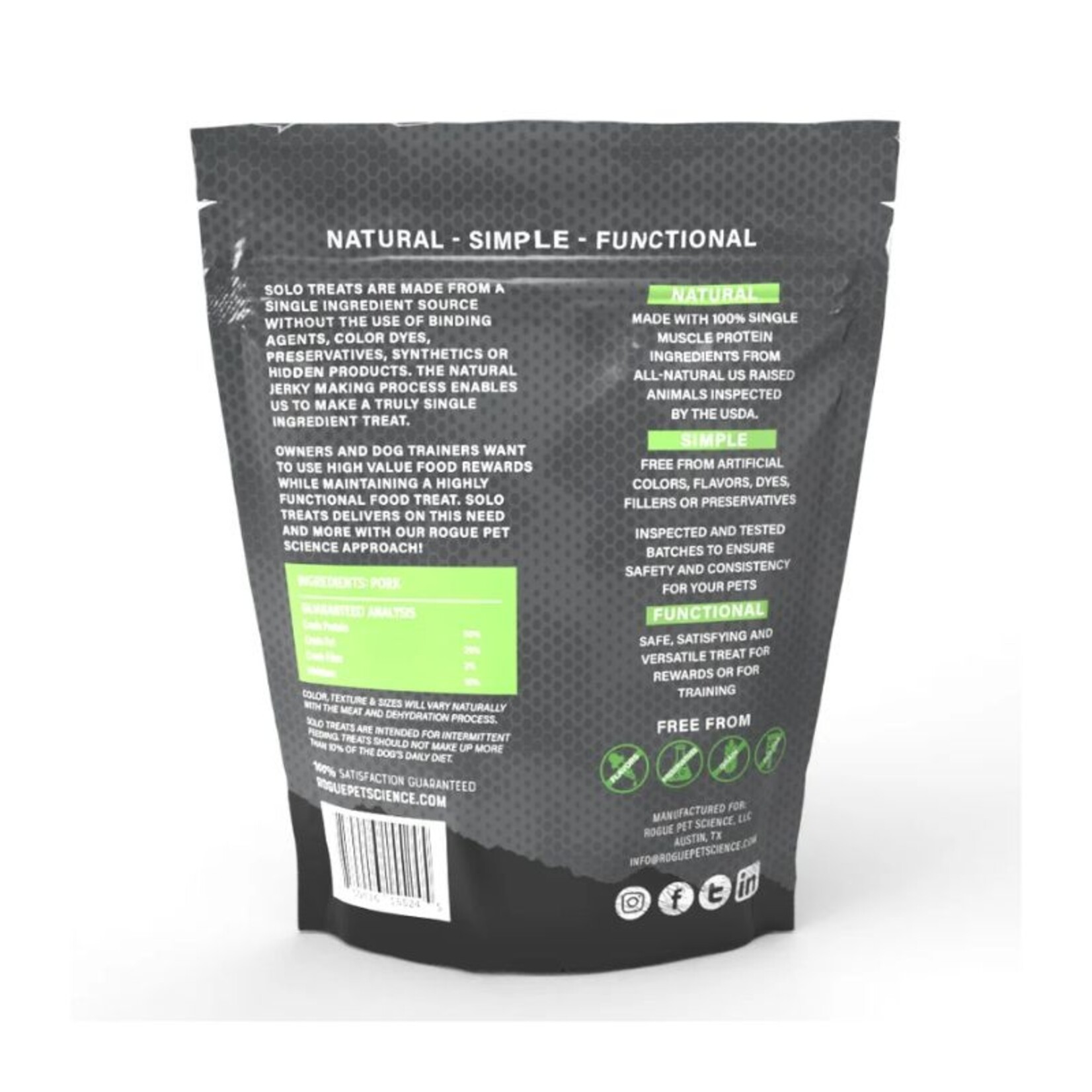 Rogue Pet Science Solo Jerky Treats - Rogue Pet Science :