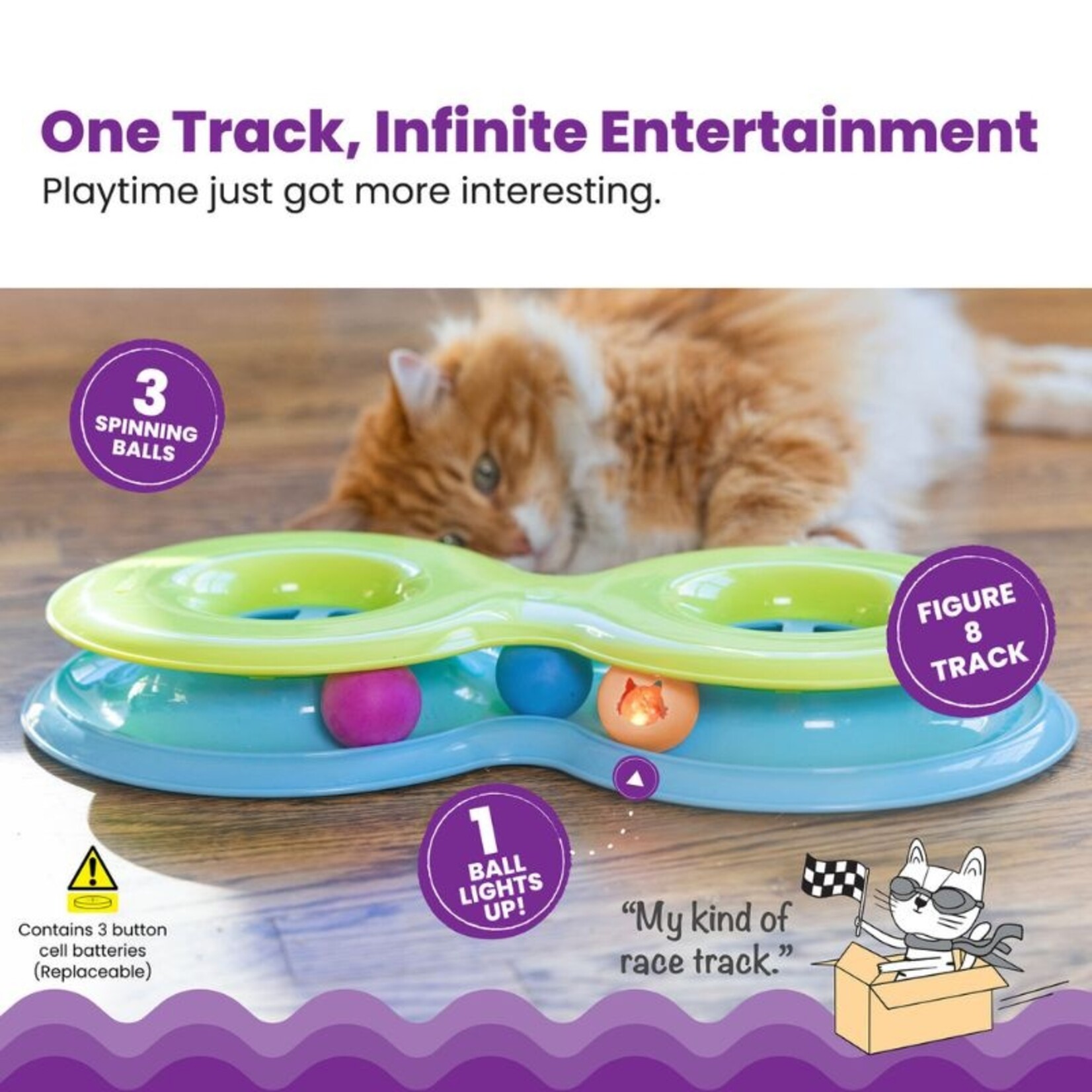 Catstages / Outward Hound Infinity Ball Track - Interactive Cat Toy - Catstages