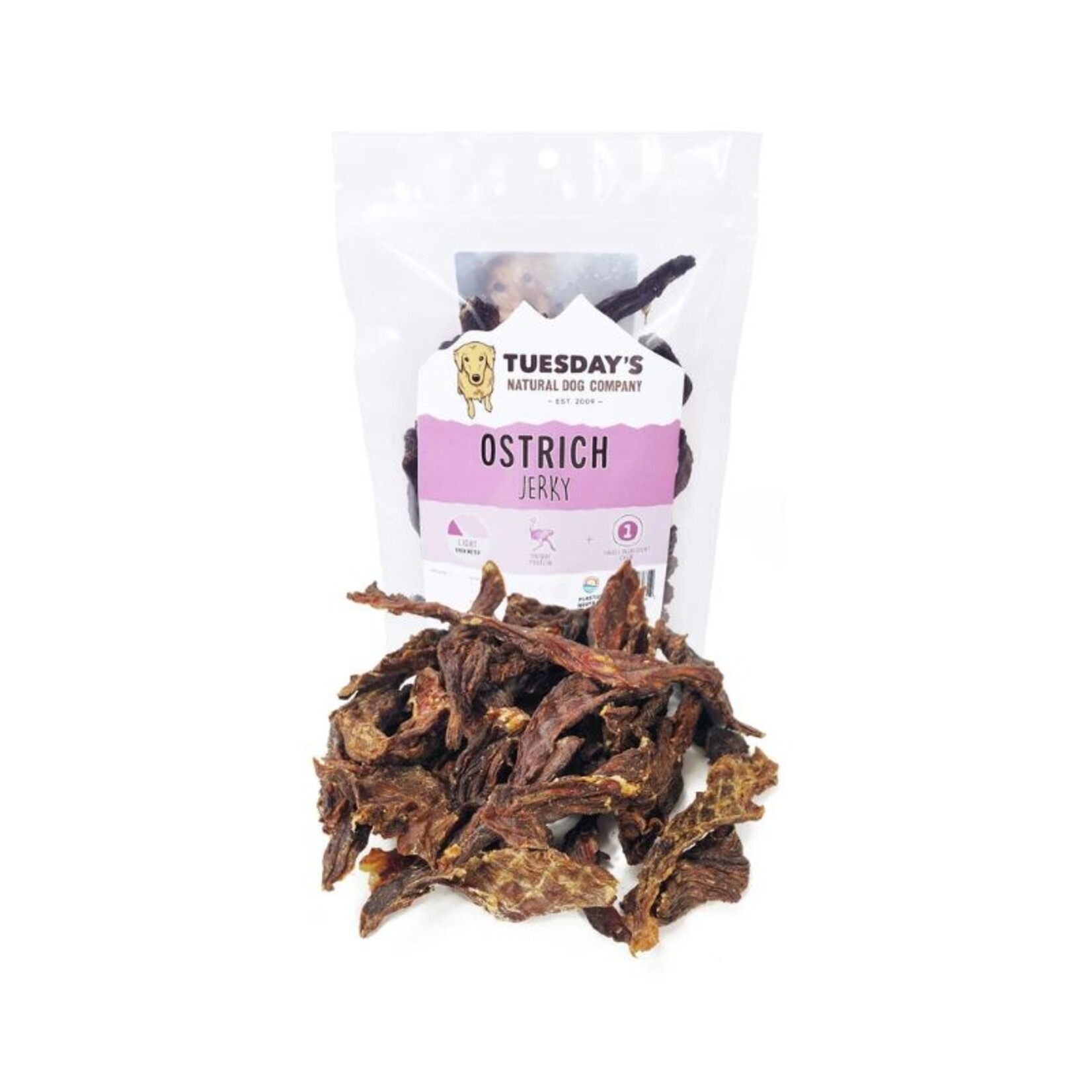Tuesday's Natural Dog Company Ostrich Jerky - Tuesday's NDC :  4 oz.