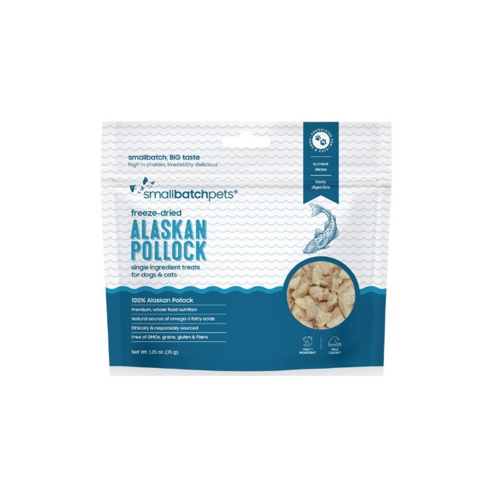 Small Batch 1.25 oz. - Alaskan Pollock - Freeze Dried Dog Treat - Small Batch