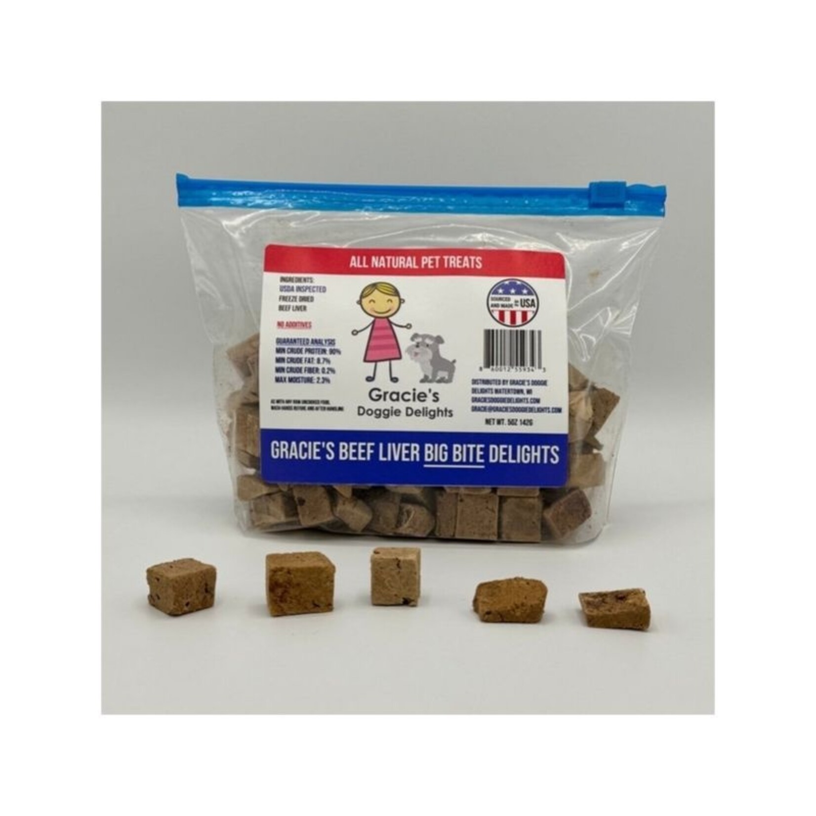 Gracie's Doggie Delights 5 oz. - Beef Liver Delights - Freeze Dried Treats - Gracie’s Doggie Delights