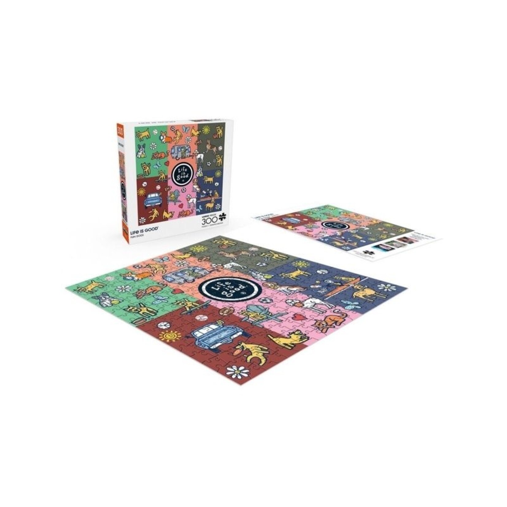Life Is Good Fun Dogs - 300 Piece Jigsaw Puzzle - Buffalo Games / Life Is Good