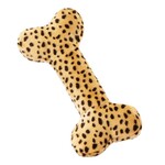 Fluff & Tuff Lg. - Cheetah Print Bone - Plush Dog Toy - Fluff & Tuff