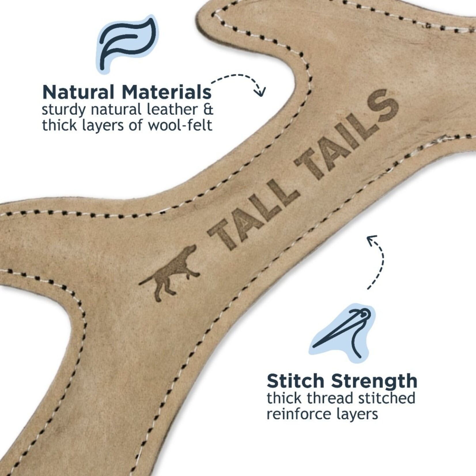 Tall Tails 11” - Antler - Natural Leather - Dog Toy - Tall Tails