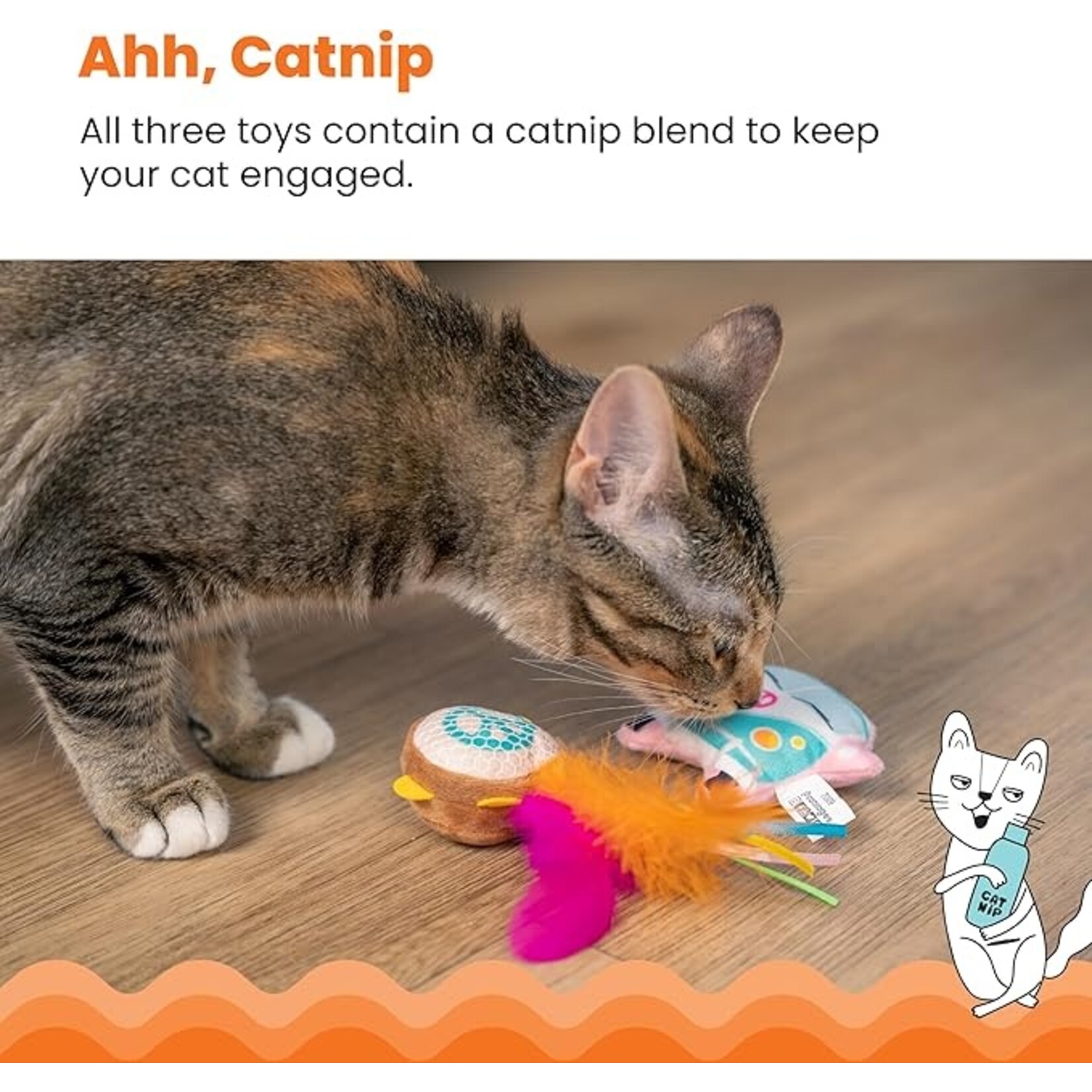 Catstages / Outward Hound 3 pack - Festival Themed - Catnip Toy - Catstages
