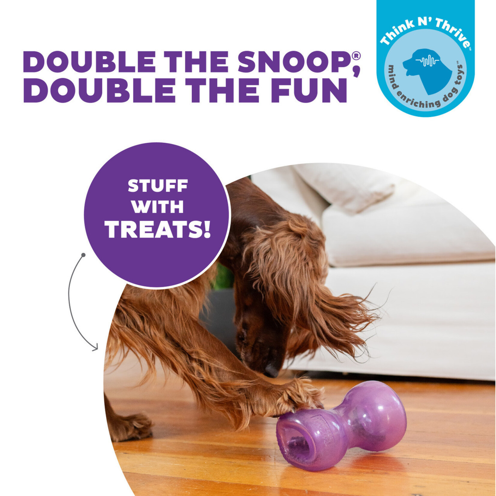 Planet Dog / Outward Hound Double Snoop - Purple - Treat Puzzle Toy - Outward Hound