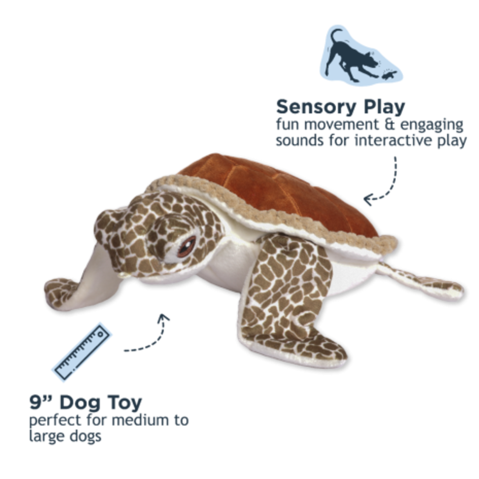Tall Tails 10” - Sea Turtle - Animated Dog Toy - Tall Tails