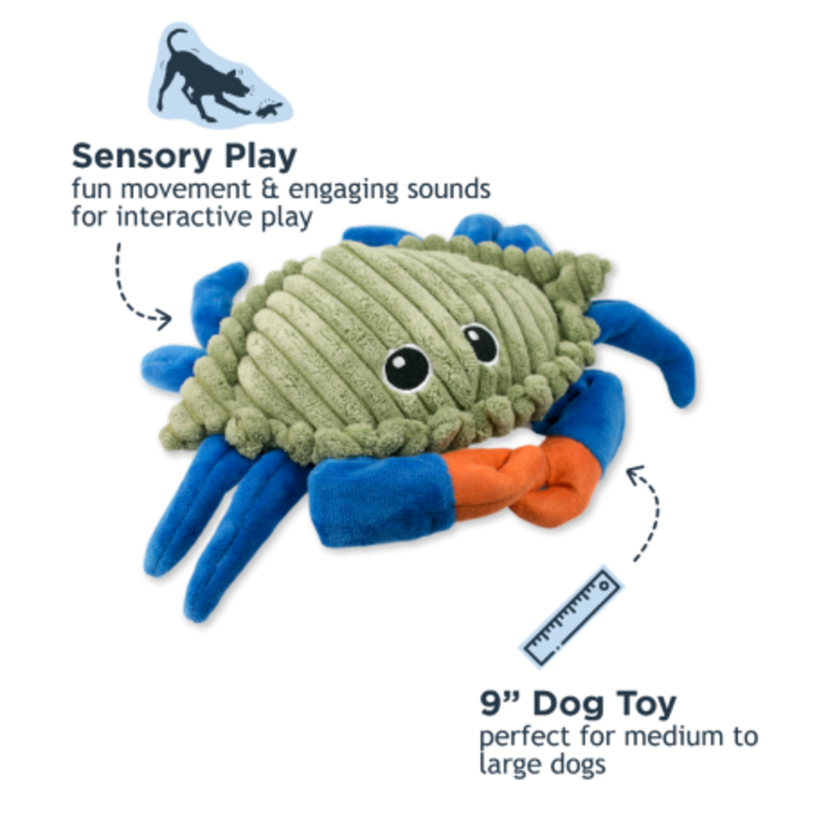 Tall Tails 9” - Crab - Animated Dog Toy - Tall Tails