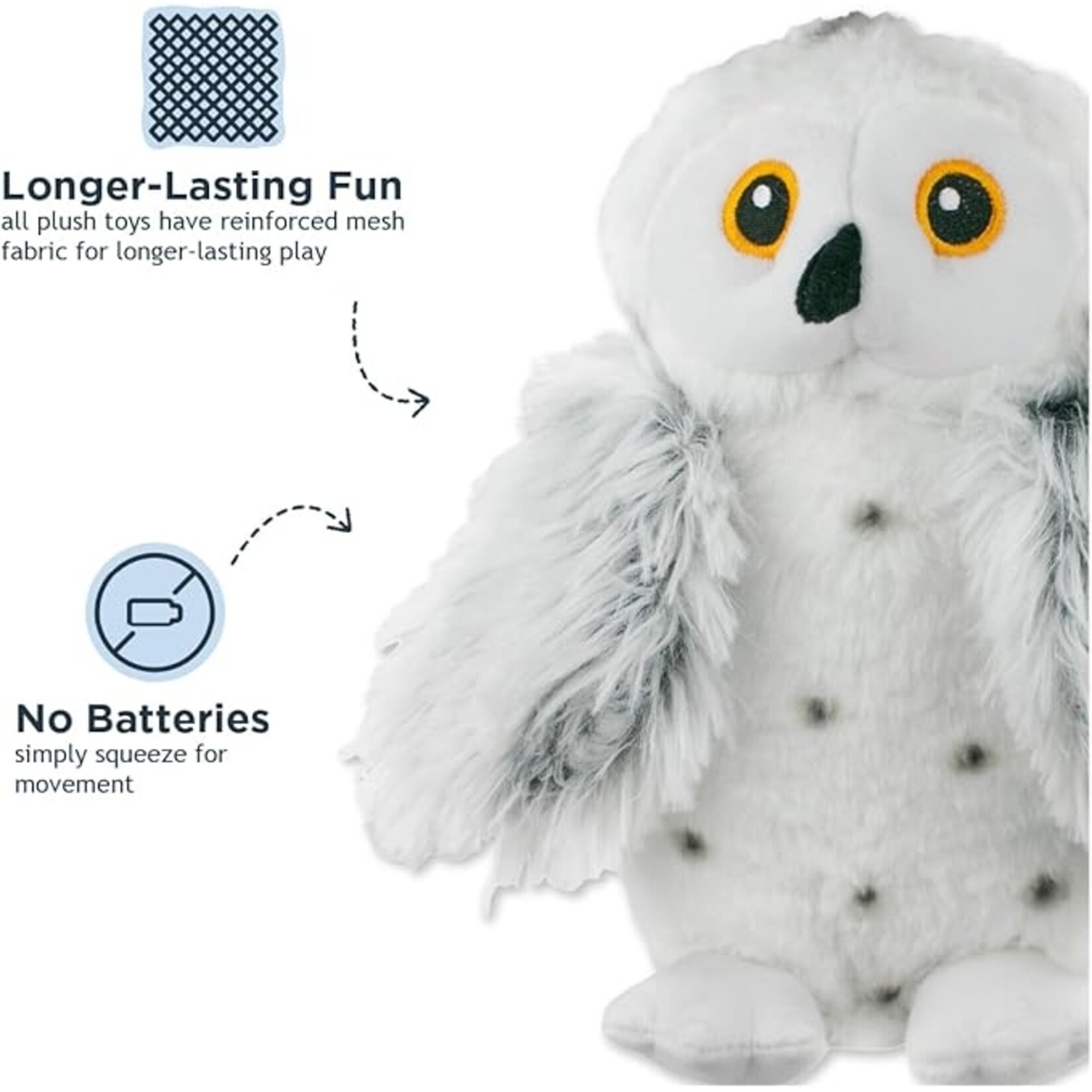 Tall Tails 9” - Snow Owl - Animated Dog Toy - Tall Tails