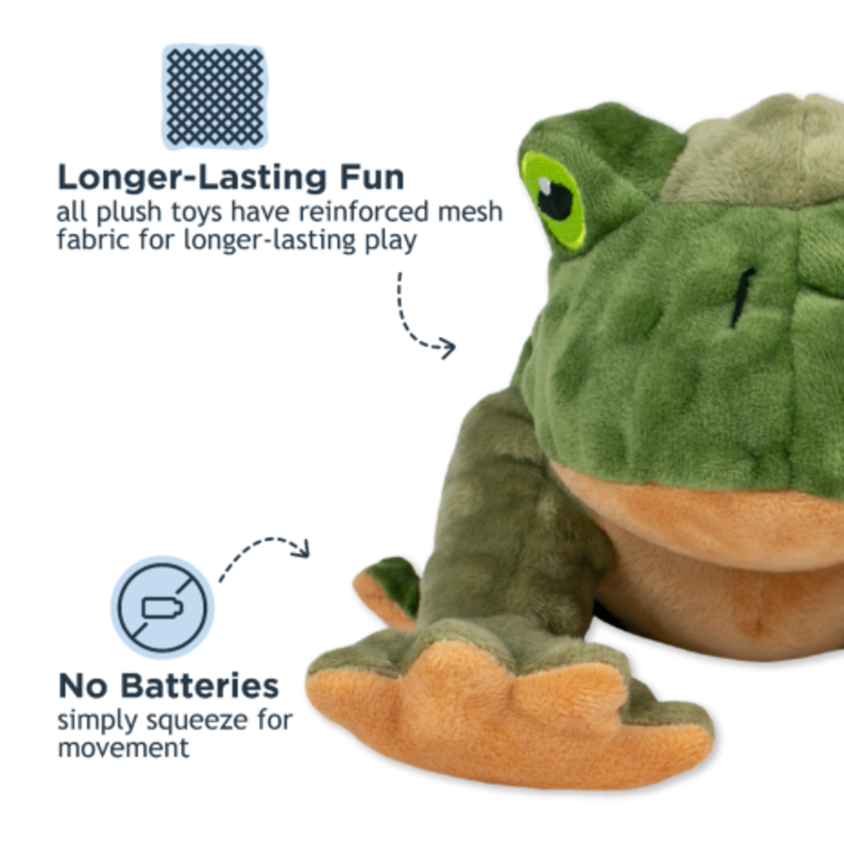 Tall Tails 12” - Frog - Animated Dog Toy - Tall Tails