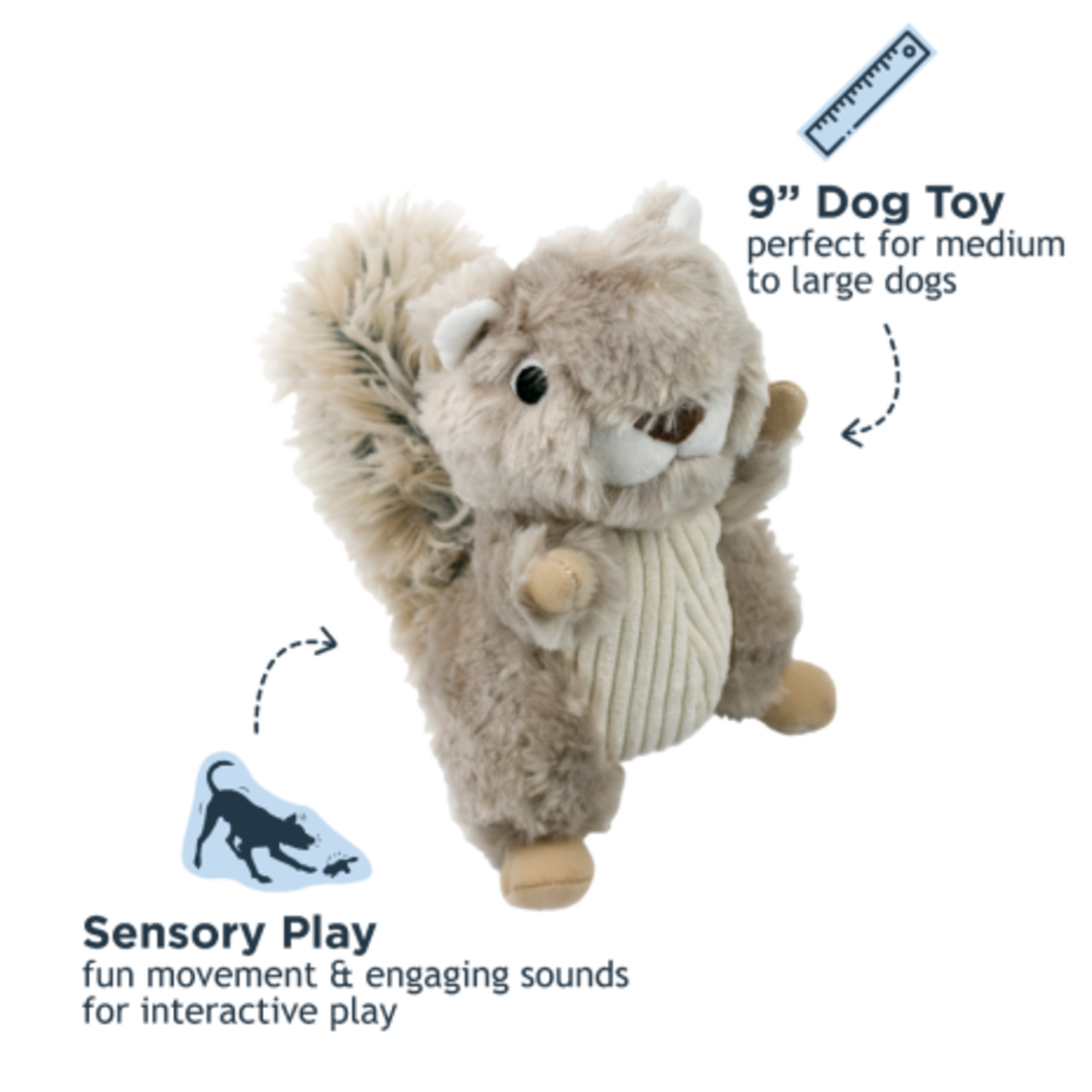 Tall Tails 9” - Squirrel - Animated Dog Toy - Tall Tails