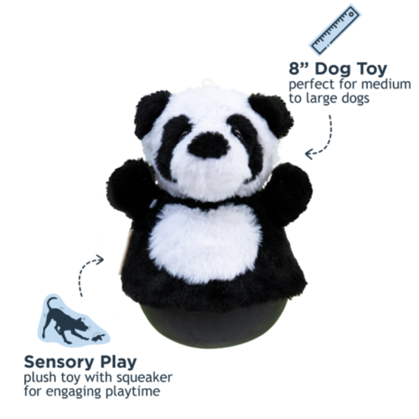 Tall Tails 8" - Panda - Roly Poly Dog Toy - Tall Tails