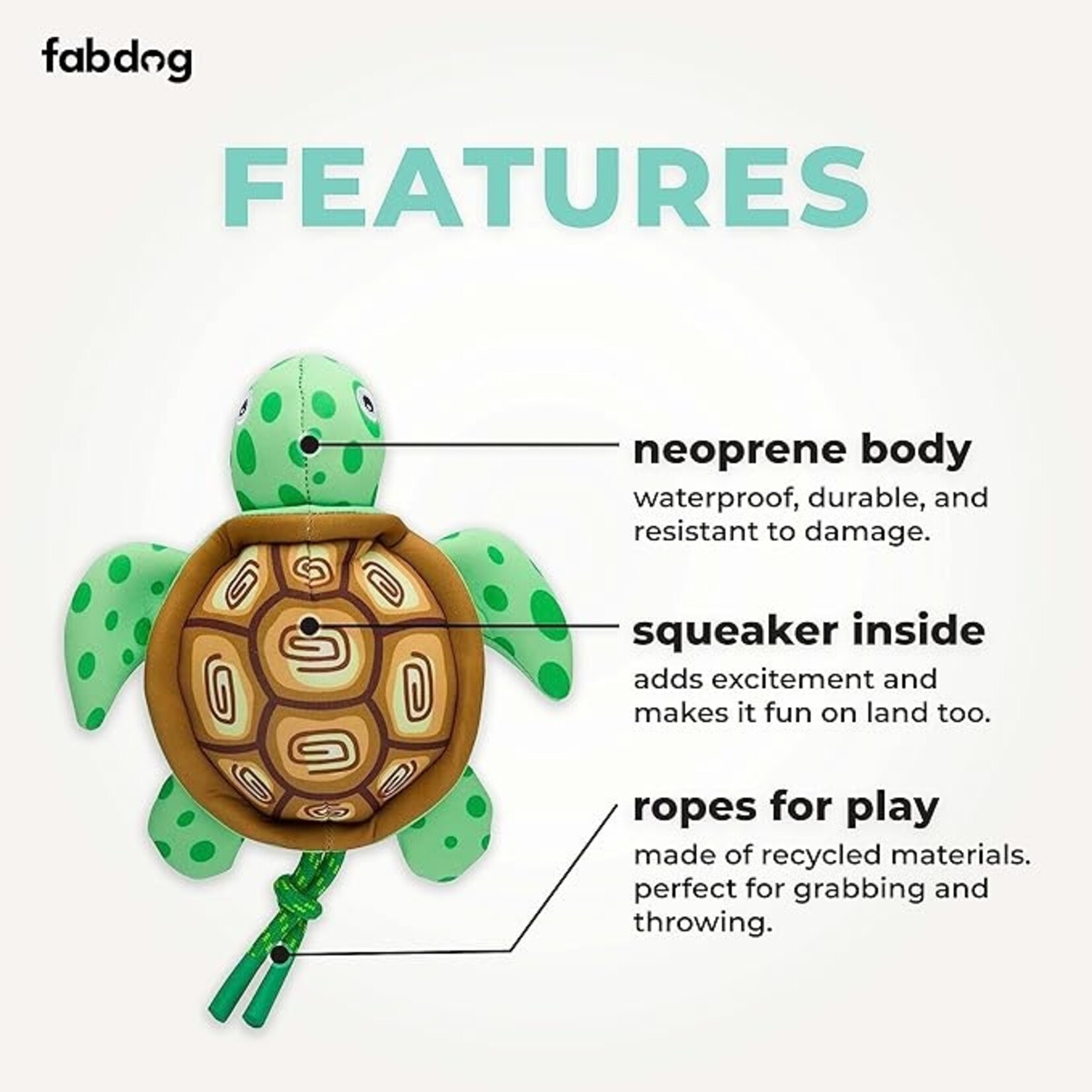 Fab Dog Inc Turtle - Floatie Toy - FabDog