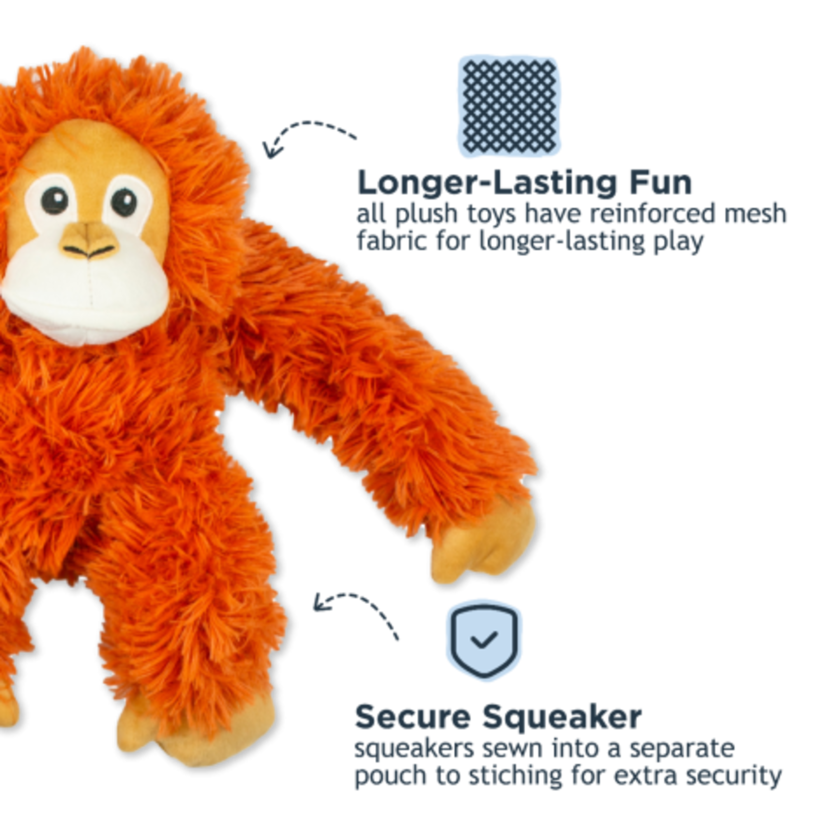 Tall Tails 14” - Orangutan - Plush/Rope Dog Toy - Tall Tails