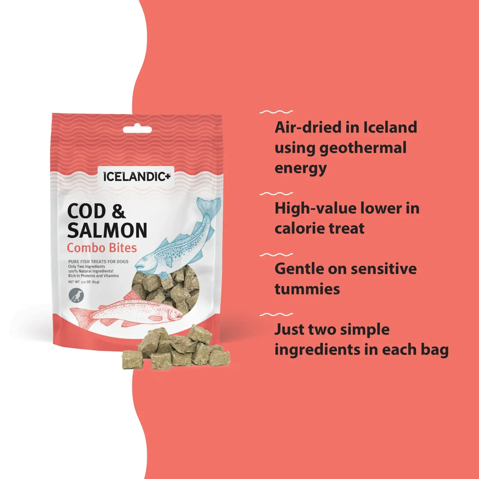Icelandic Pure 3.5 oz. - Cod & Salmon - Combo Bites - Icelandic+
