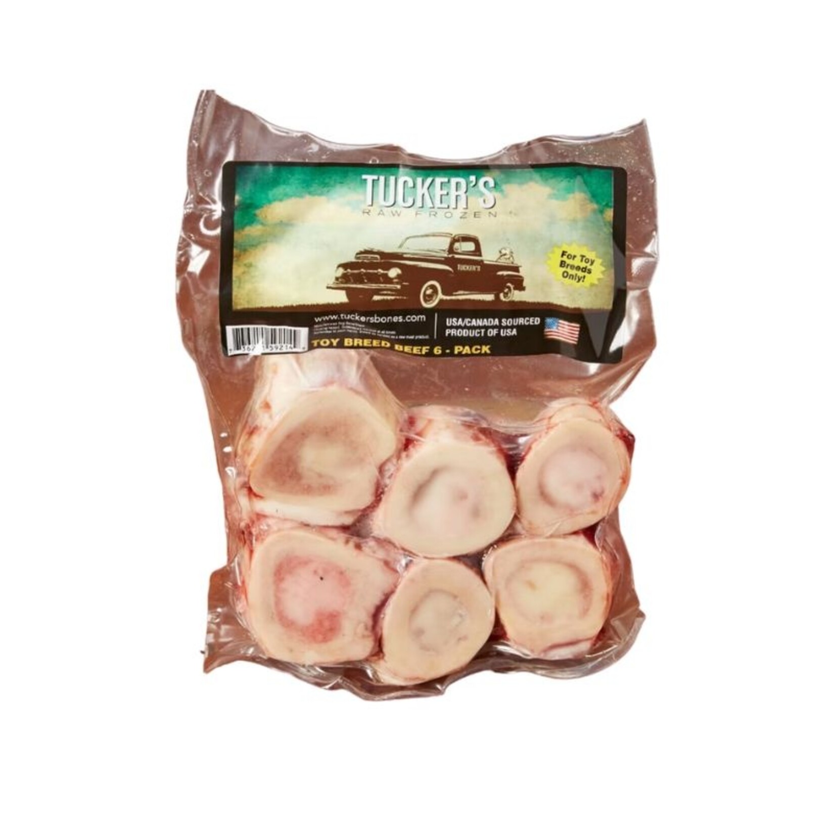 Tucker's 1" / 6 pk. - Beef Tubes for Toy Breeds - Raw Frozen Bones - Tucker's