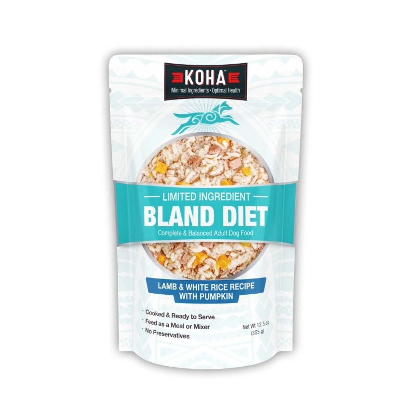 KOHA 12.5 oz. - Lamb & Rice w/ Pumpkin - LID Bland Diet - Koha- Dog