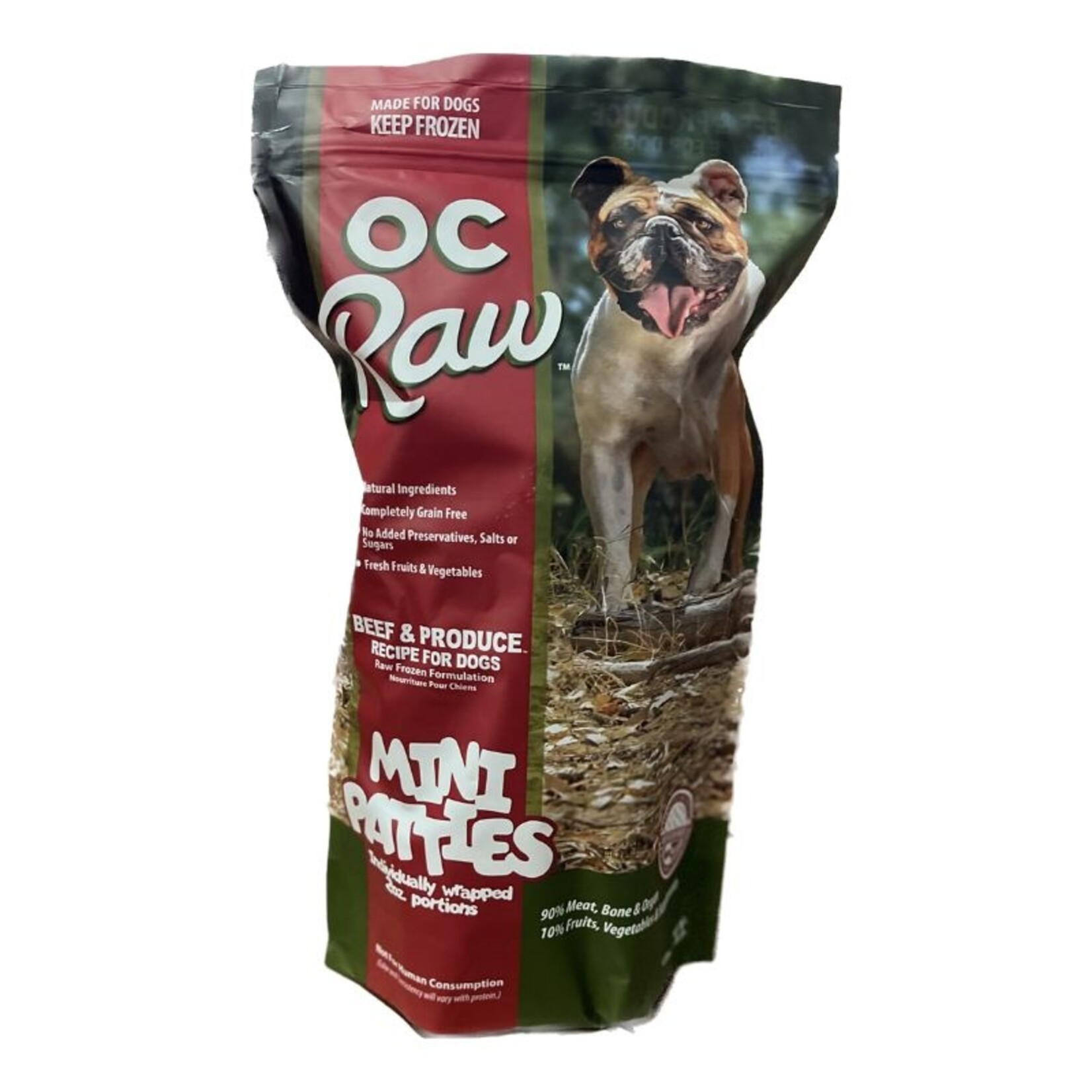 OC Raw 4# - Sliders - Beef & Produce - OC Raw - dog