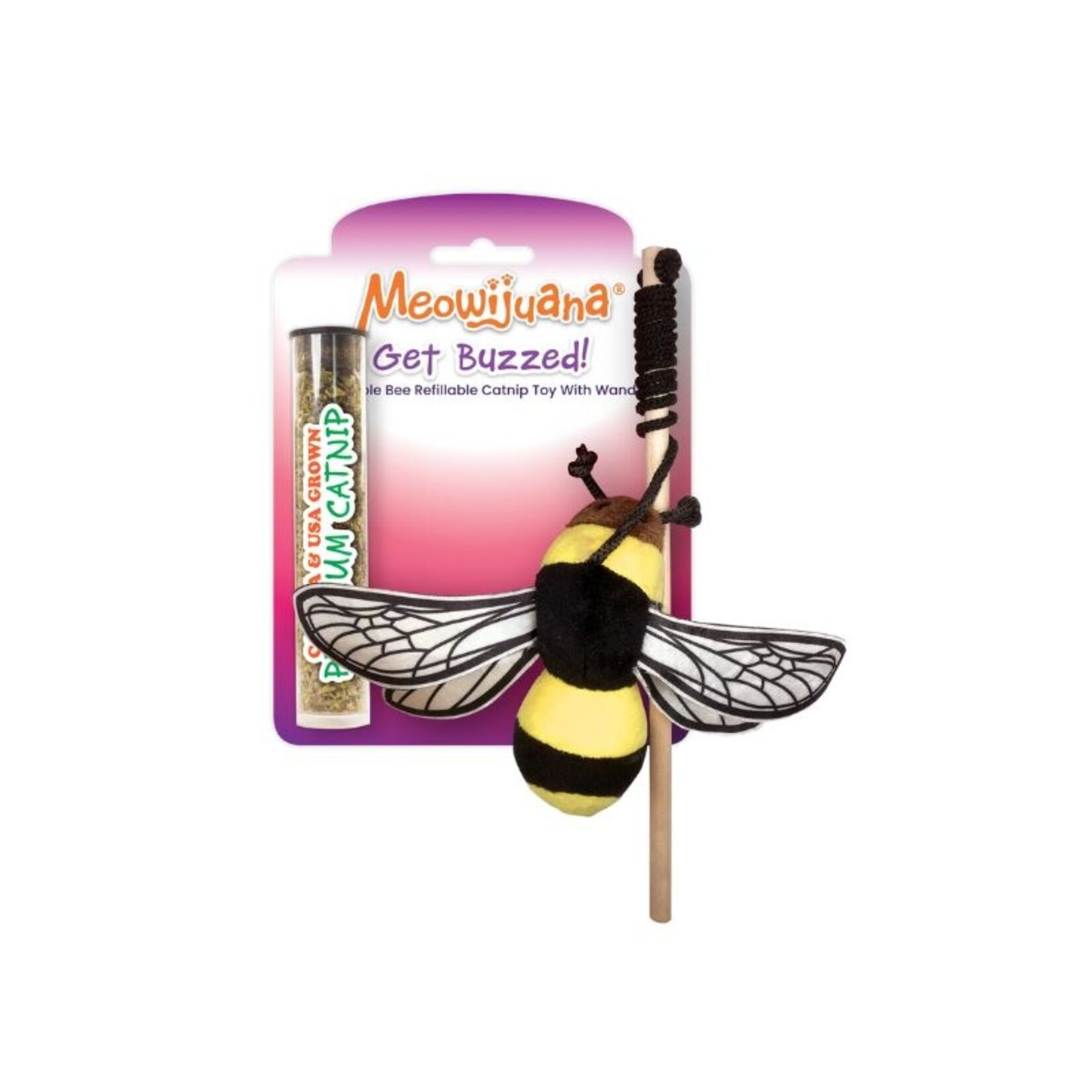 Bee (Get Buzzed) - Refillable Catnip Wand Toy - Meowijuana