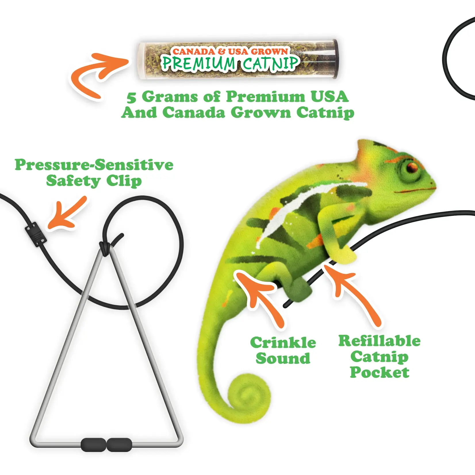 Chameleon - Jump n' Jamb - Refillable Catnip Toy - Meowijuana