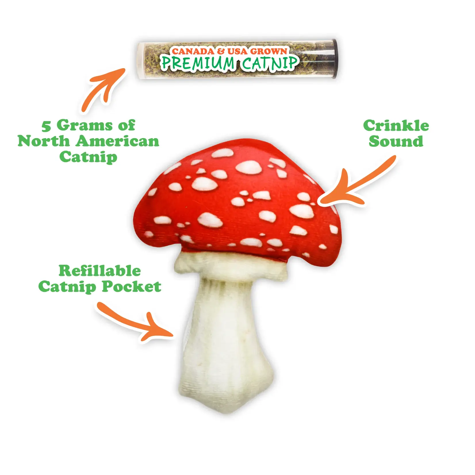 Mushroom (Get Sprung) - Refillable Catnip Toy - Meowijuana