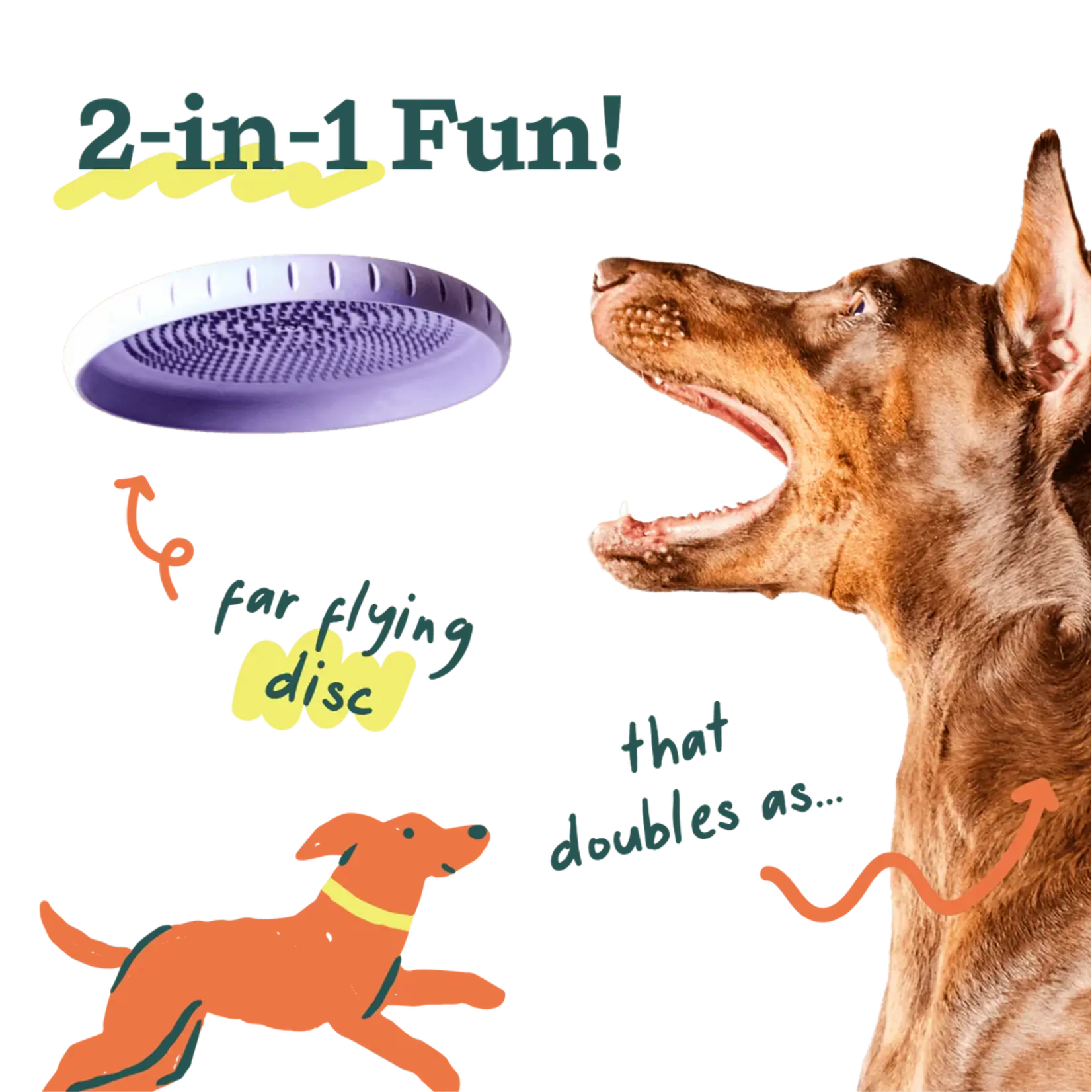 Fly n' Feed - Lick Mat Fetch Disc - Woof :