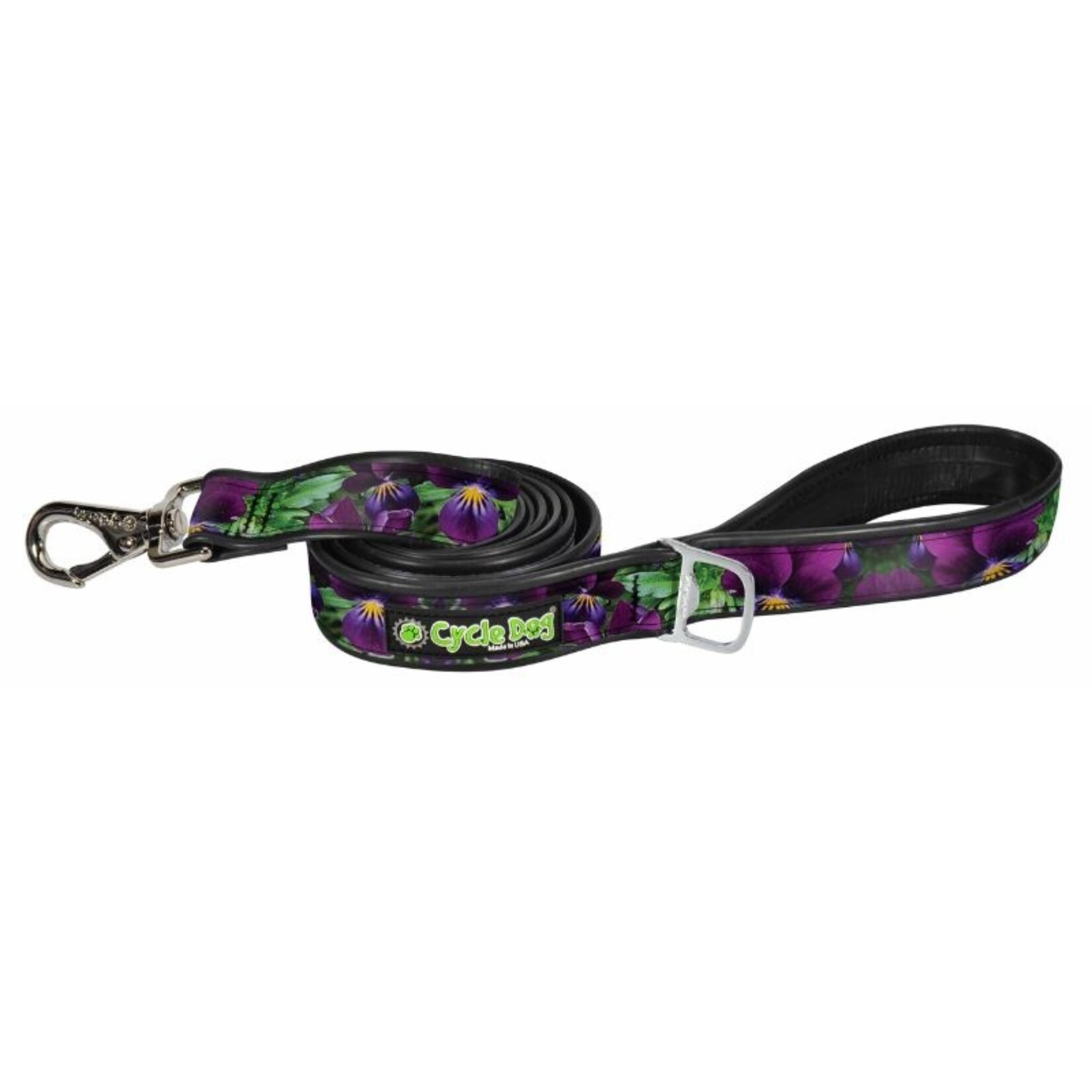 Cycle Dog 6’ - Purple Pansies - Rubber Backed Dog Leash - Cycle Dog