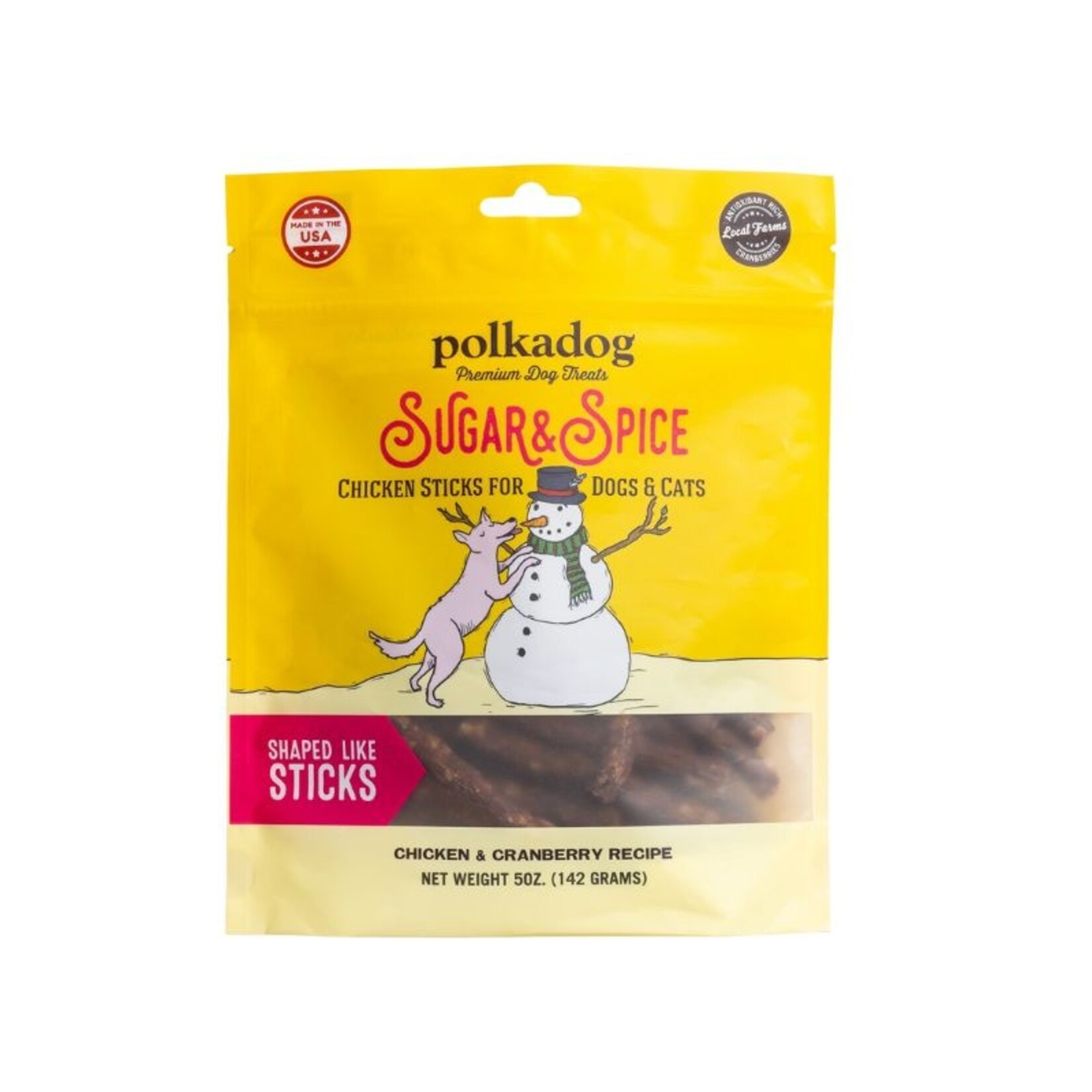 Polka Dog Bakery 5 oz. - Sugar & Spice - Chicken & Cranberry Sticks - Polka Dog Bakery