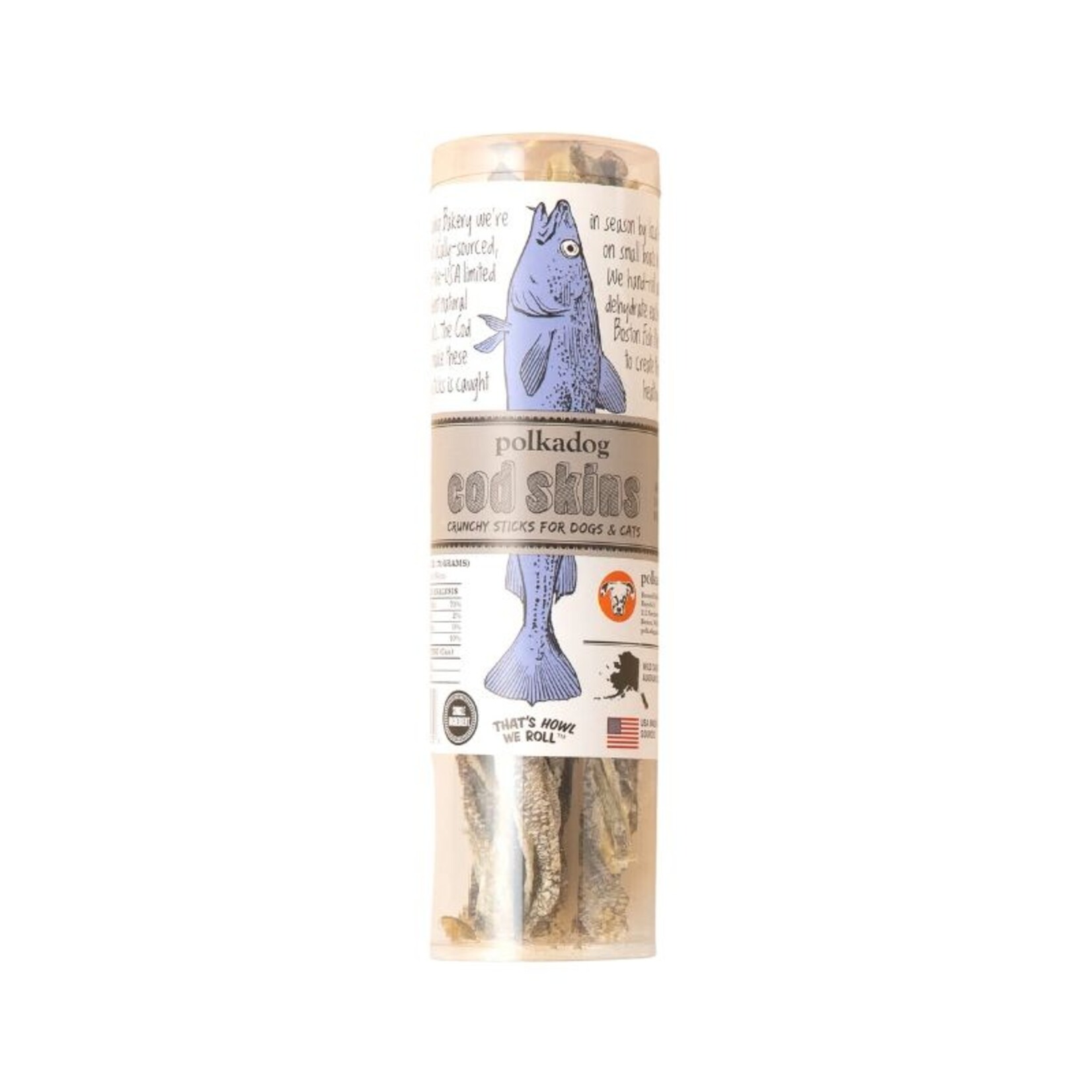 Polka Dog Bakery 2.5 oz. (tube) - Cod Fish Skins - Polka Dog Bakery