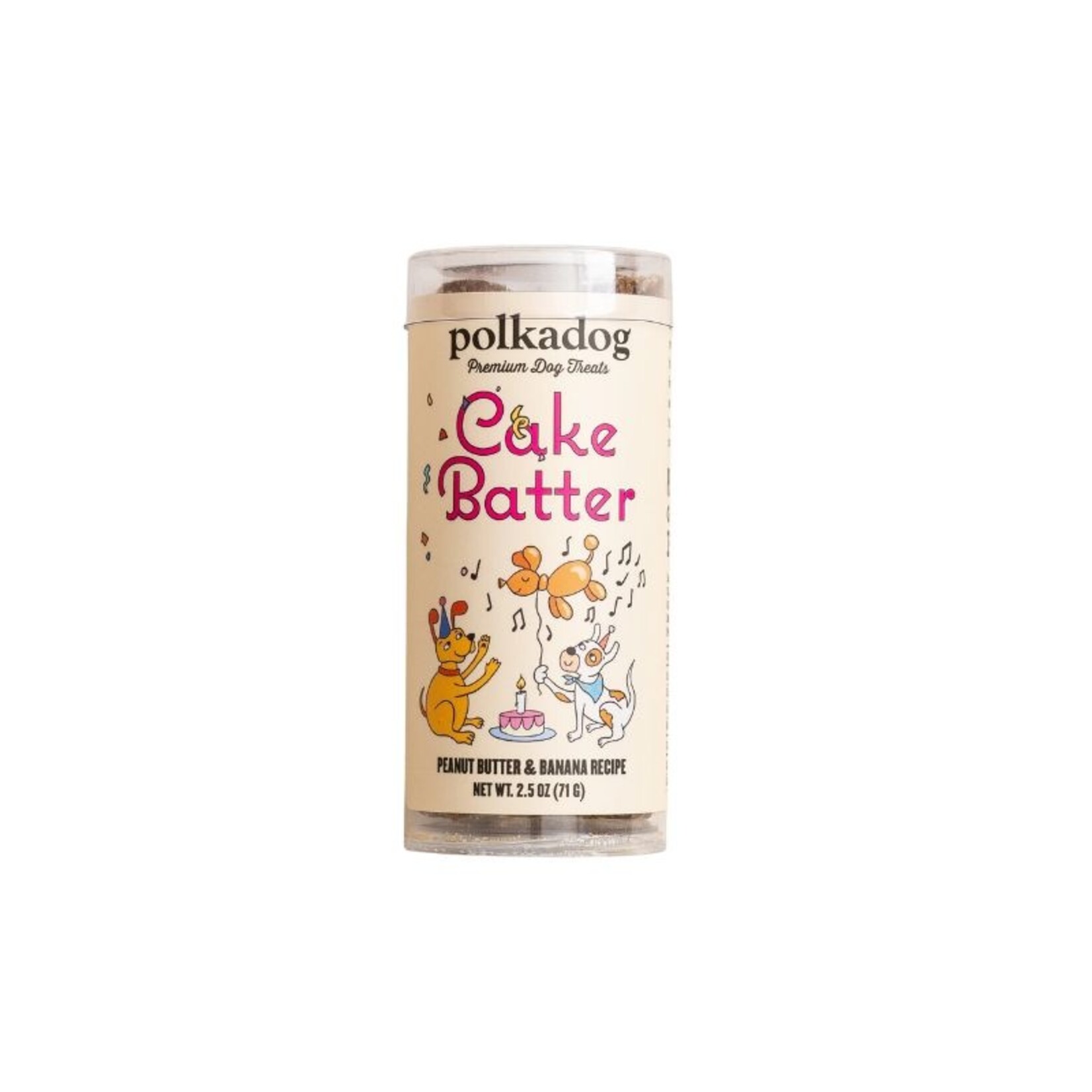 Polka Dog Bakery 2 oz. (tube) - Cake Batter - Soft & Chewy Treat - Polka Dog Bakery