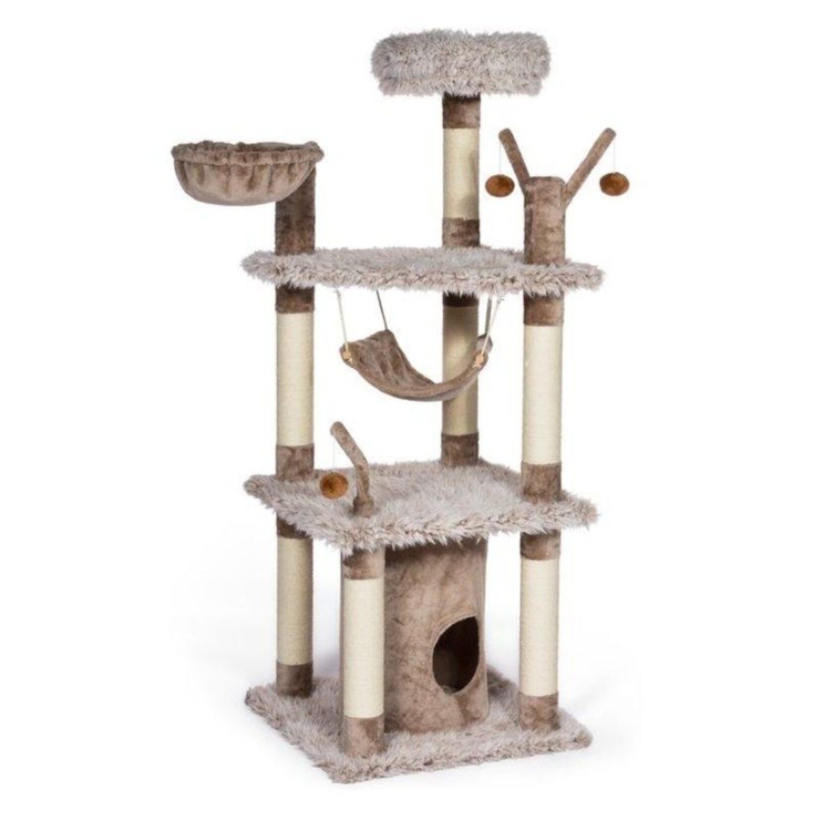 Prevue Pet Products 5' - Siberian Mountain Cat Tower Habitat (Tan) - Prevue Pet Products