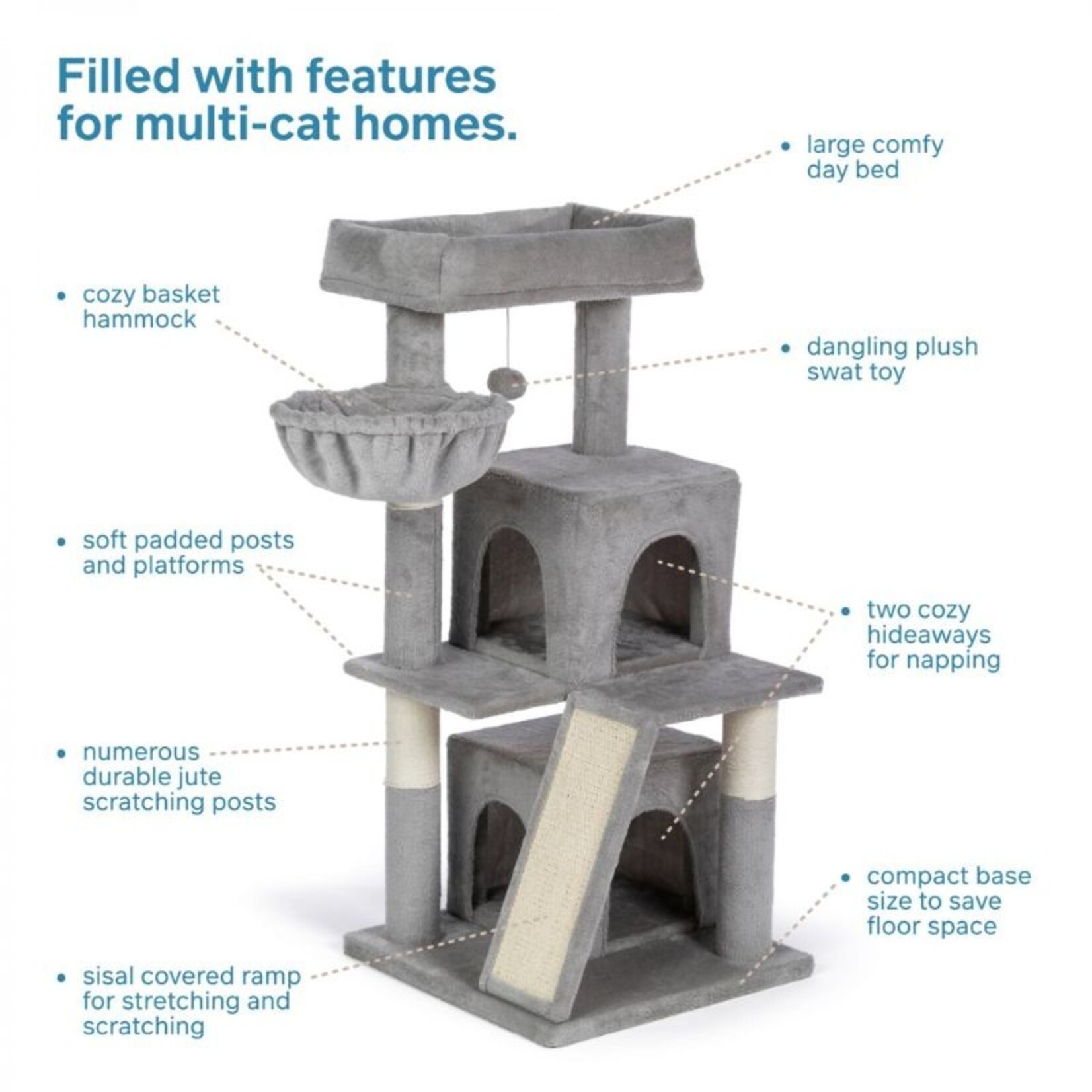 Prevue Pet Products 3.5' - Comfy Kitty Cat Tower (Gray) - Prevue Pet Products