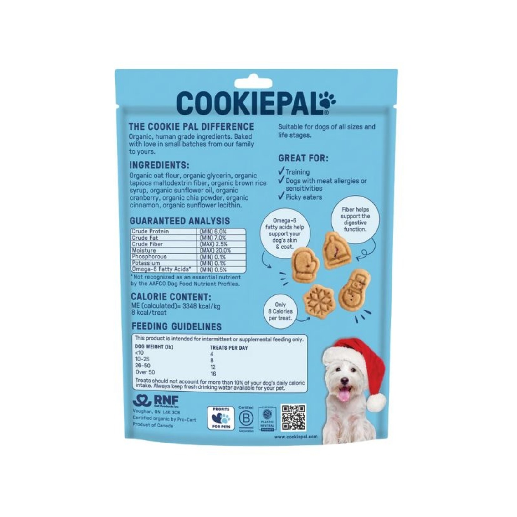 Cookie Pal 8 oz. - Cranberry Cinnamon Snowmen - Seasonal Soft Baked Bites - Cookie Pal