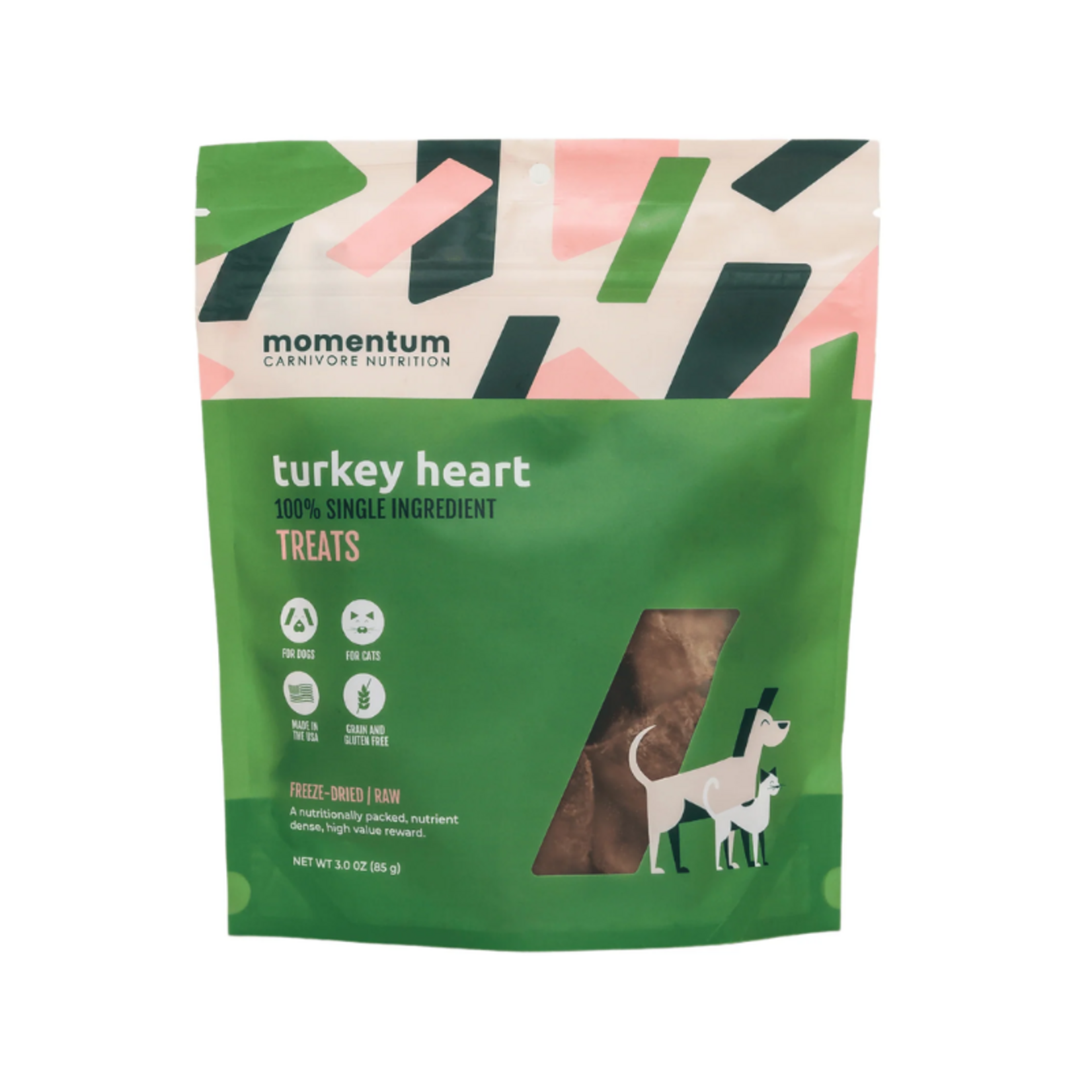 Momentum Carnivore Nutrition 3 oz. - Turkey Hearts - Freeze Dried Treats - Momentum