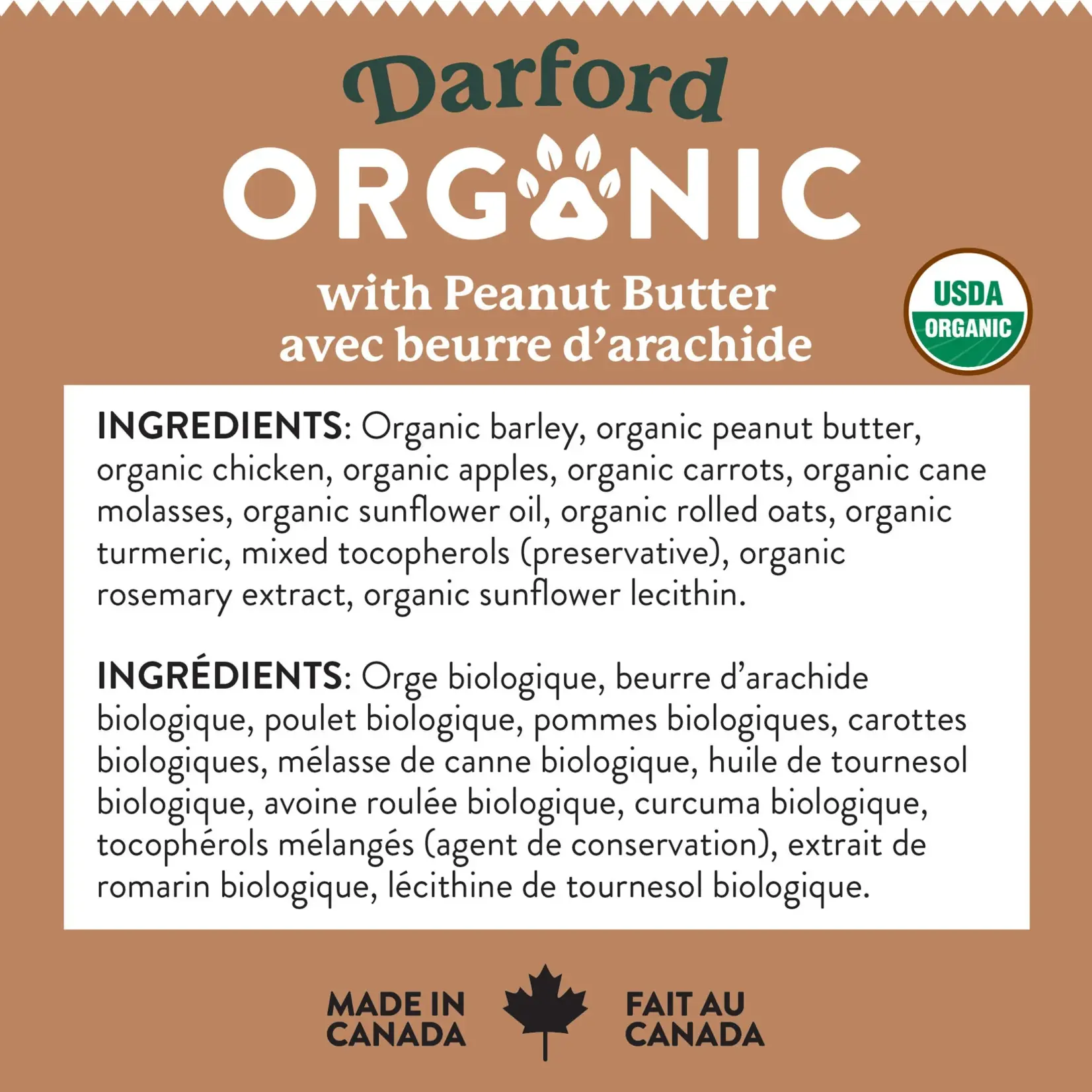 Darford 1# - Peanut Butter Recipe - Organic Dog Treats - Darford