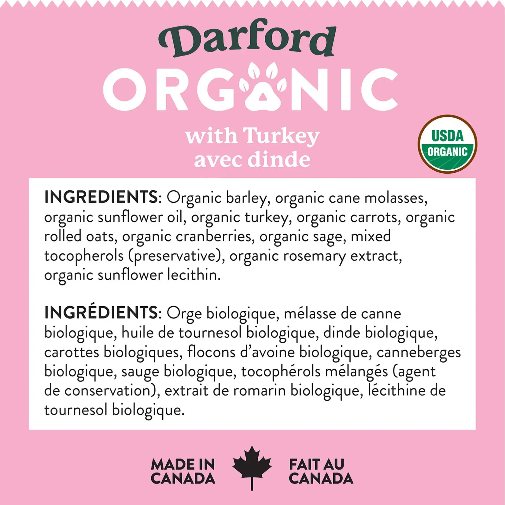 Darford 1# - Turkey Recipe - Organic Dog Treats - Darford