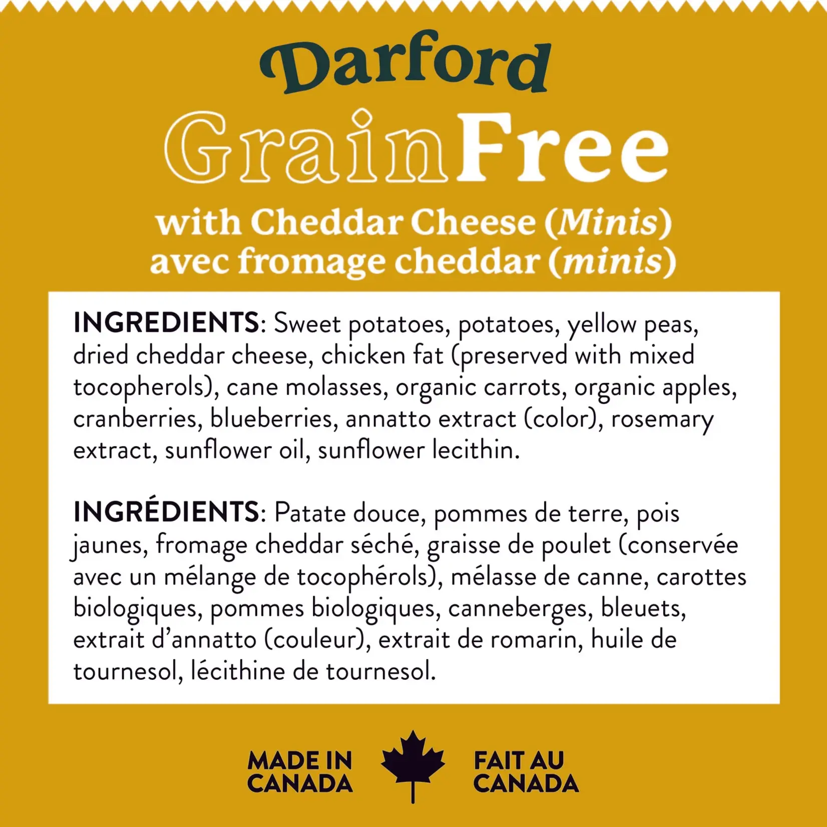 Darford 1# - Cheddar Cheese Recipe - Mini Grain-Free Dog Treats - Darford