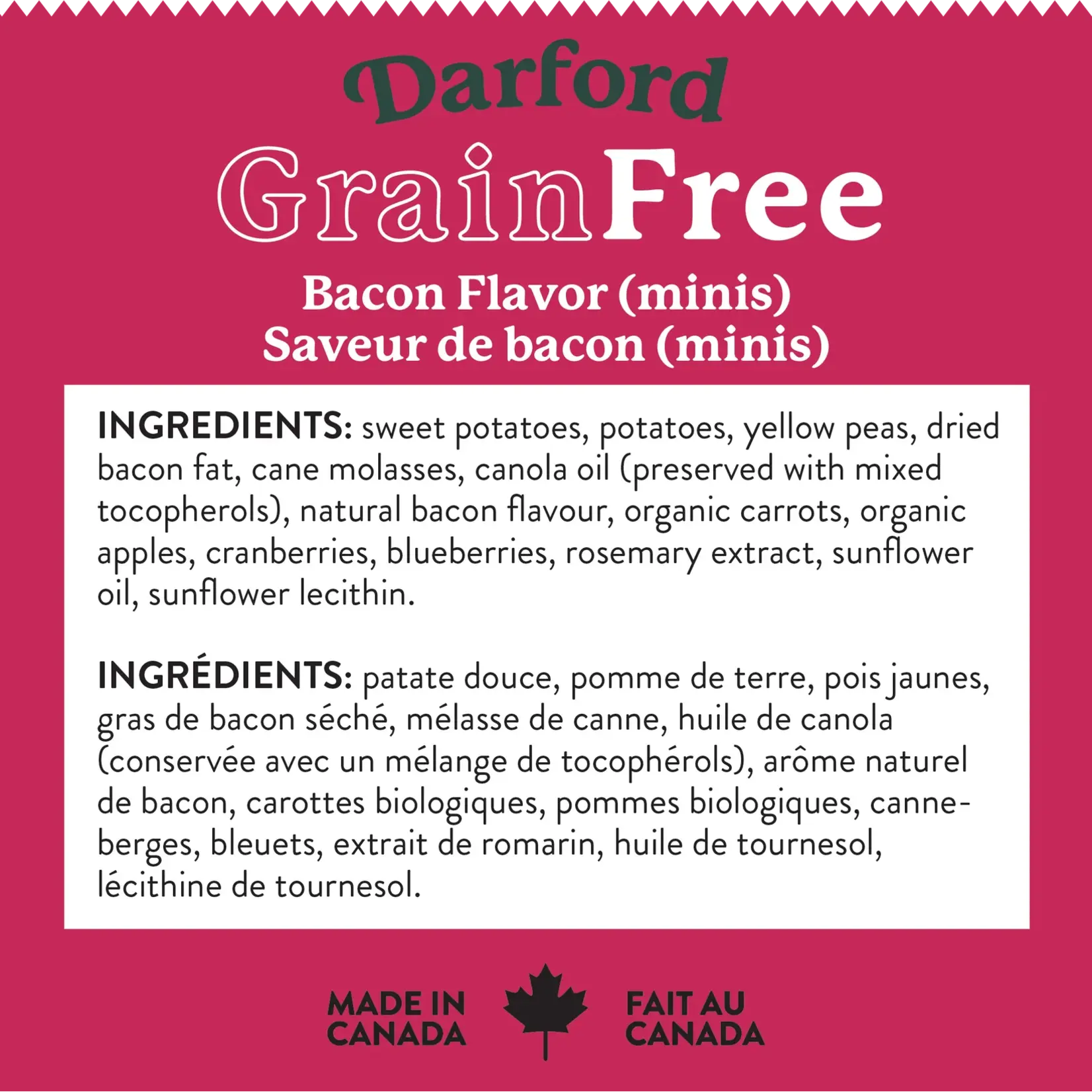 Darford 1# - Bacon Recipe - Mini Grain-Free Dog Treats - Darford