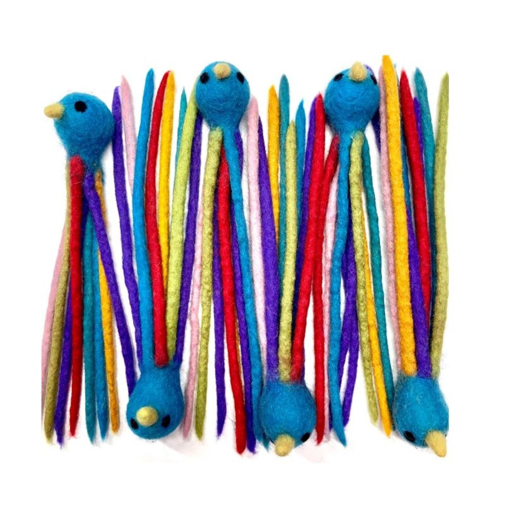 Birds of a Sweater Wool Rattle Bird (10") - Cat Toy - Birds of a Sweater