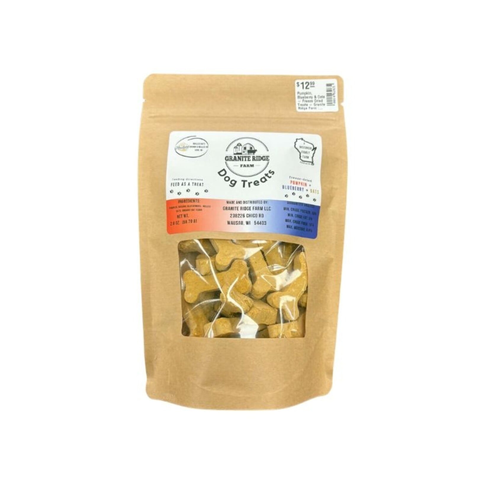 Granite Ridge Farm Pumpkin, Blueberry & Oats - Freeze Dried Treats - Granite Ridge Farm :  2 oz.