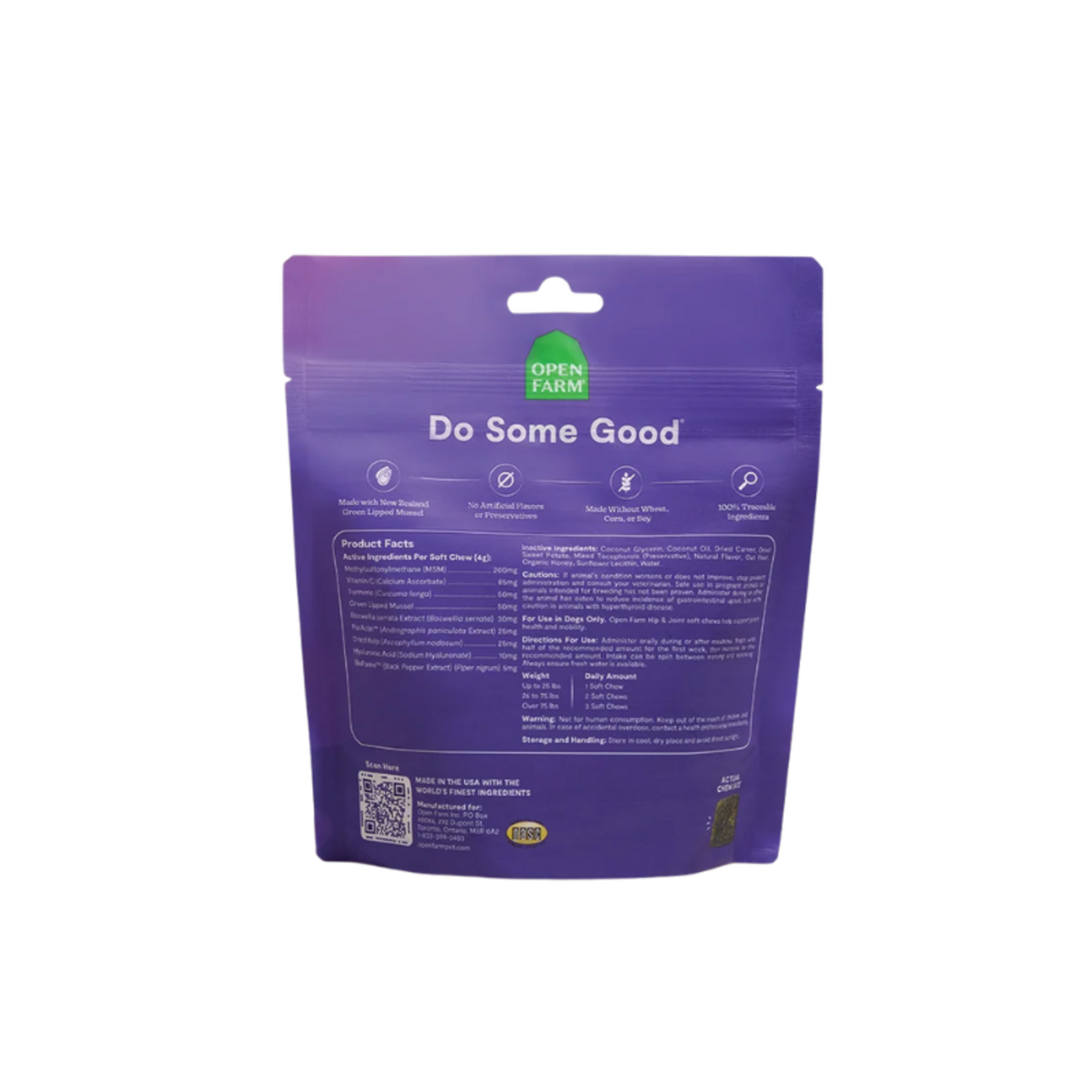 Open Farm 90 Soft Chews (Bag) - Hip & Joint Supplement - Open Farm