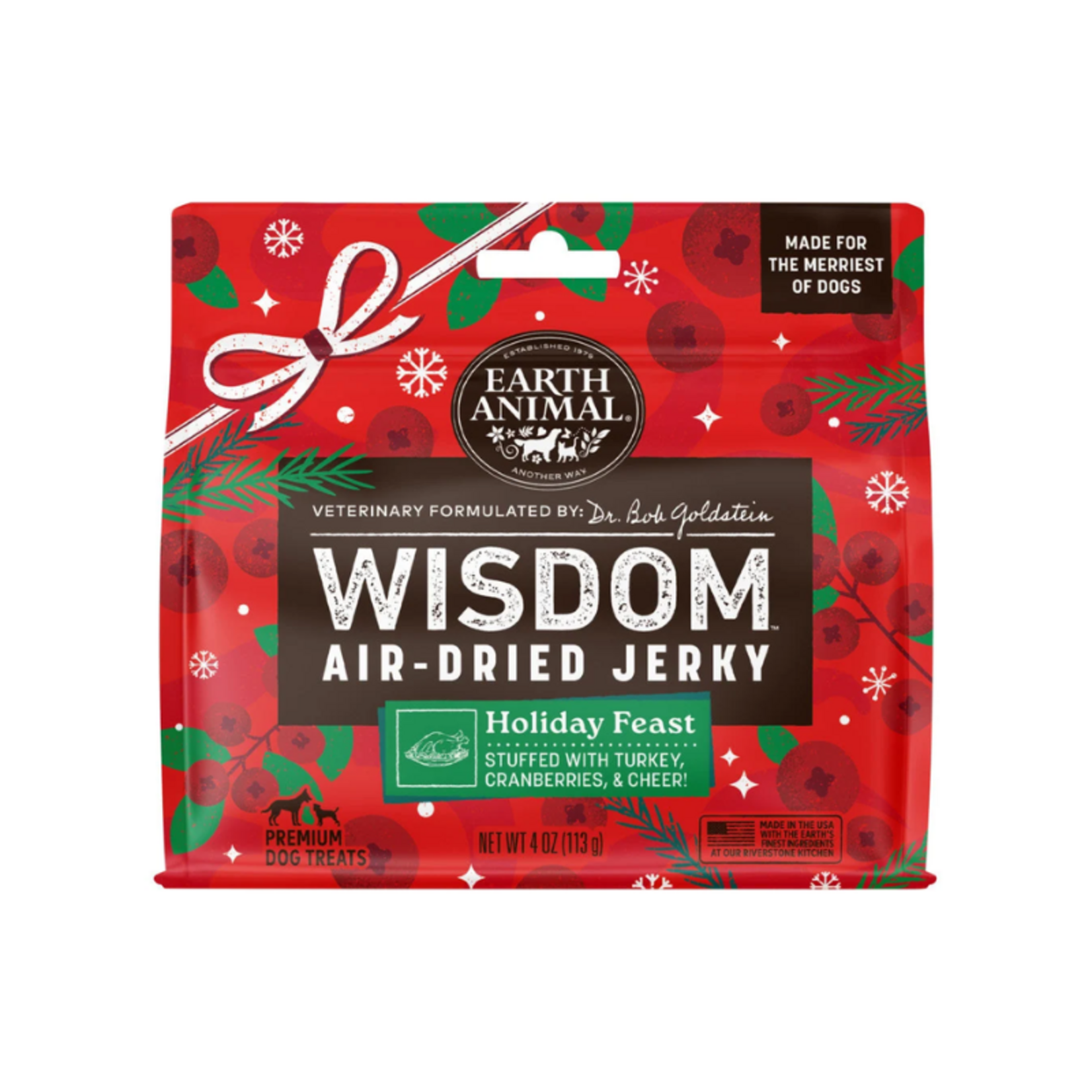 Earth Animal 4 oz. - Holiday Feast - Air Dried Jerky - Wisdom by Earth Animal