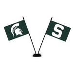 BSI Michigan State Spartans Flag 4''x6'' Desk Set of 2