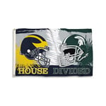 BSI House Divided Flag 3x5 UM-Michigan State Spartans Football Helmet