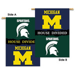BSI House Divided Banner 28" X 40" UM-Michigan State Spartans