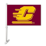 BSI Central Michigan Chippewas Car Flag W/Wall Brackett