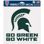 Wincraft Michigan State Spartans Decal Perfect Cut 8''x8'' Go Green Slogan